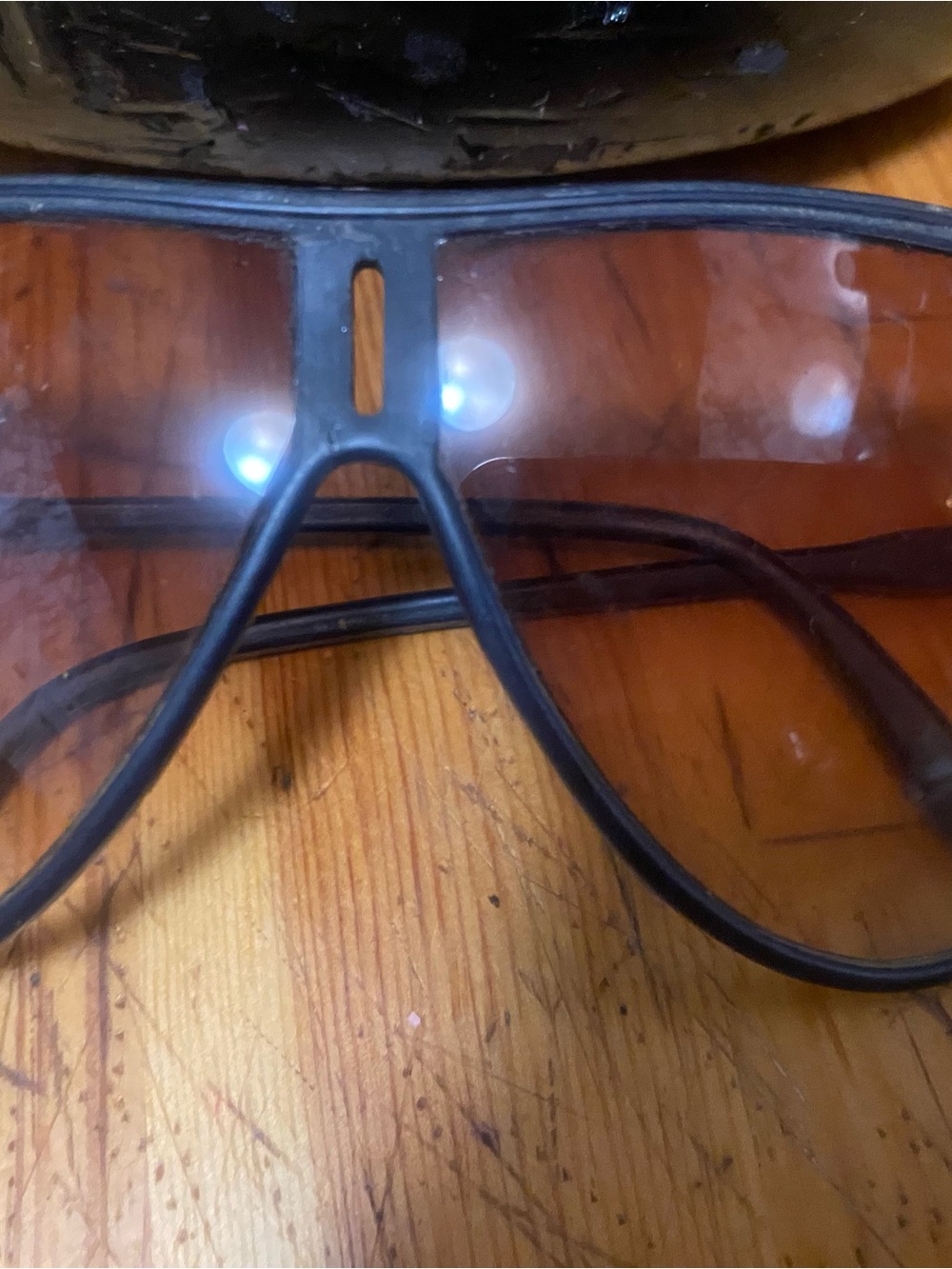 Oversized Black Frame Sunglasses with Amber Lenses